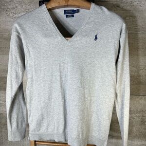Polo by Ralph Lauren Light Gray V-Neck Sweater